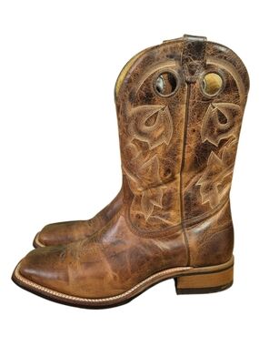 Boulet 3024 Men's Cowboy Boots Brown Leather Wide Square Toe Made in Canada Sz11